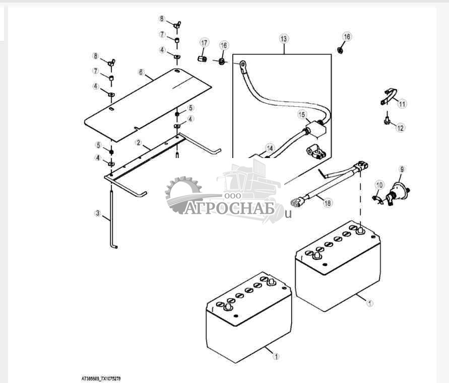 Установка спаренного аккумулятора (прямой привод) 